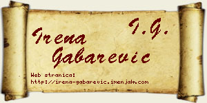 Irena Gabarević vizit kartica